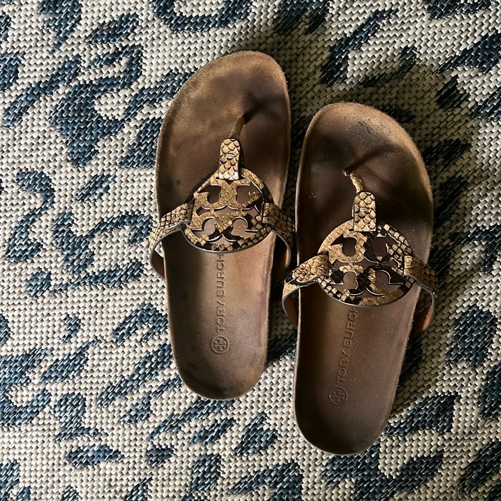 Tory Burch Cloud Miller Sandals snakeskin so comfy!